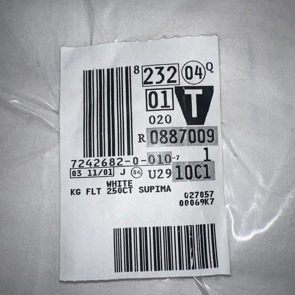 VTG Lands' End King Flat Sheet White Supima Cotton 250 Count Made in USA *Sealed
